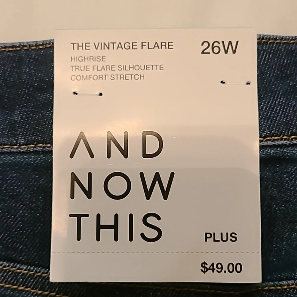 And Now This Jeans, Bootcut, Size 26W. NWT, The Vintage Flare Highrise Stretch - Picture 10 of 16